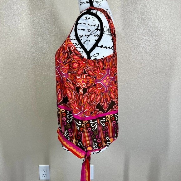 Chico’s orange blouse Zanzibar One-Shoulder Side-Tie Top size 1 - Picture 11 of 16